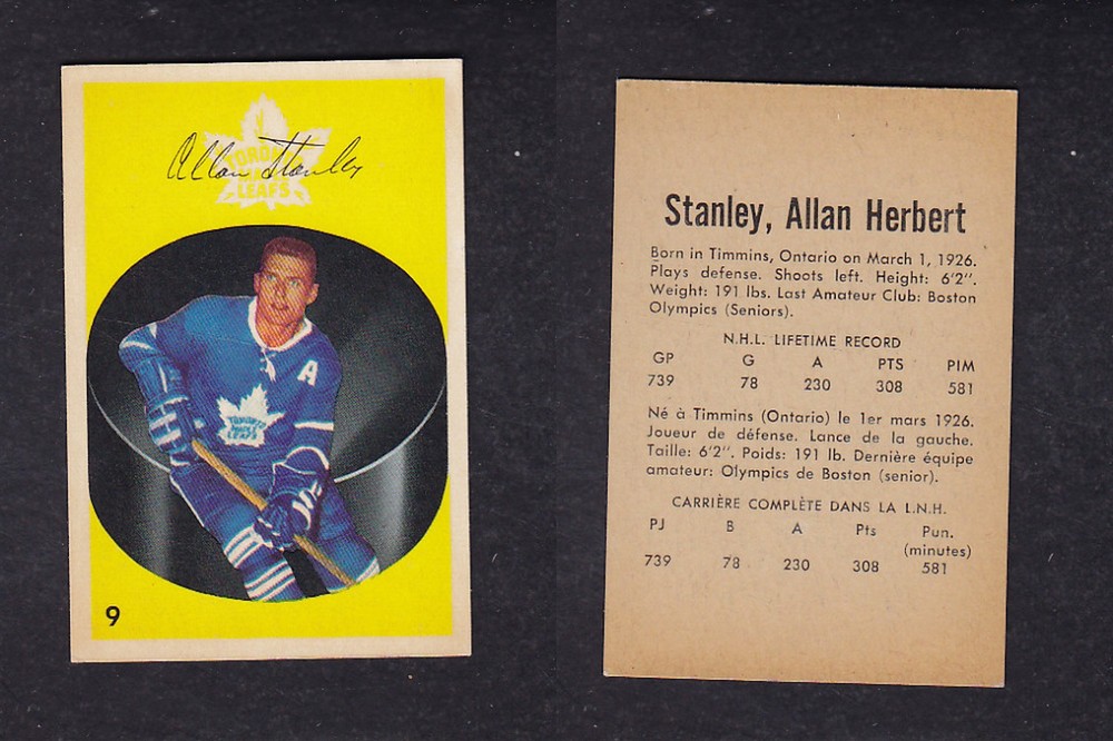 1962-63 PARKHURST HOCKEY CARD #9 A. STANLEY photo