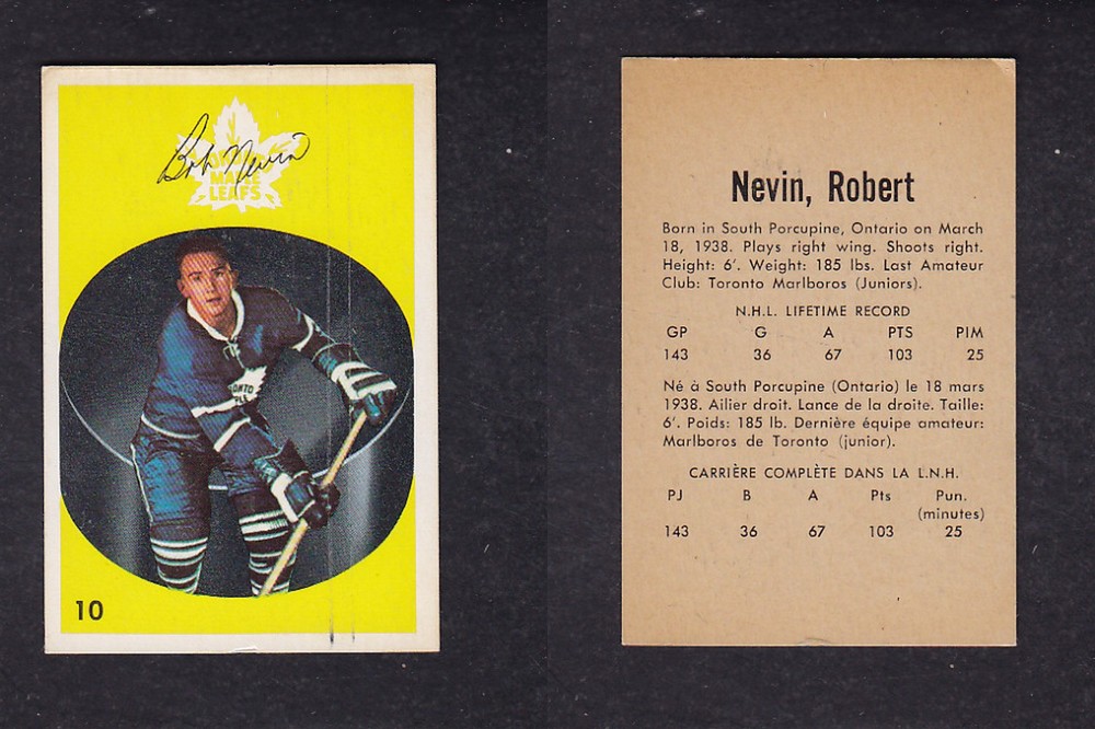 1962-63 PARKHURST HOCKEY CARD #10 R. NEVIN photo