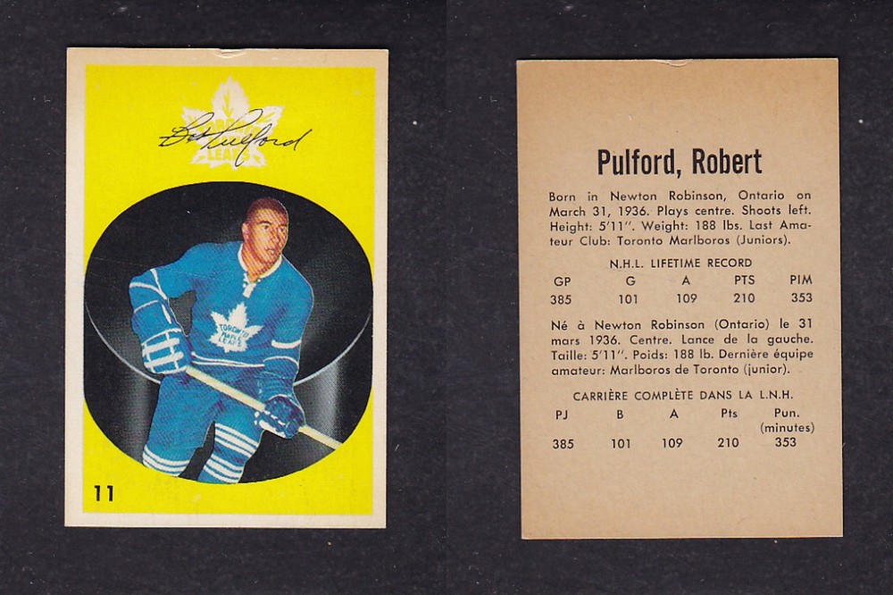1962-63 PARKHURST HOCKEY CARD #11 R. PULFORD photo