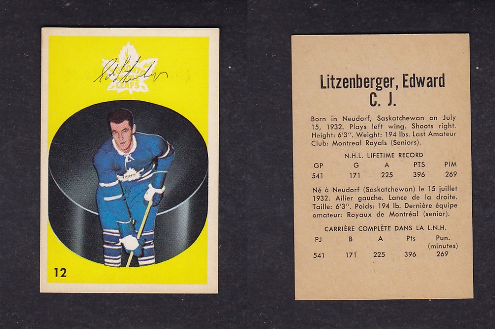 Cs Parkhurst Hockey Card E Litzenberger