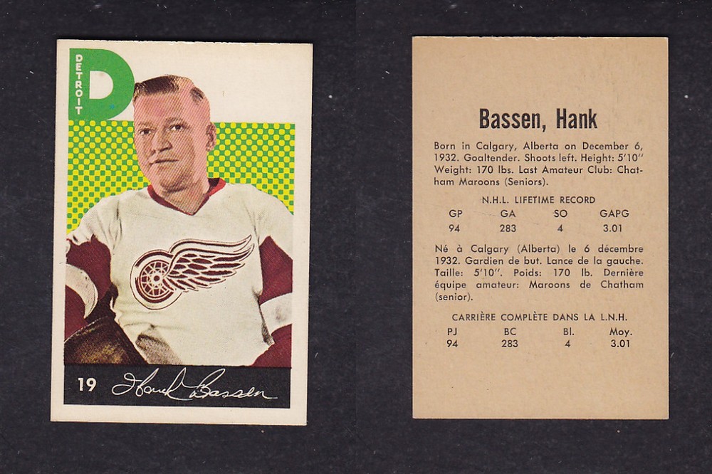 1962-63 PARKHURST HOCKEY CARD #19 H. BASSEN photo