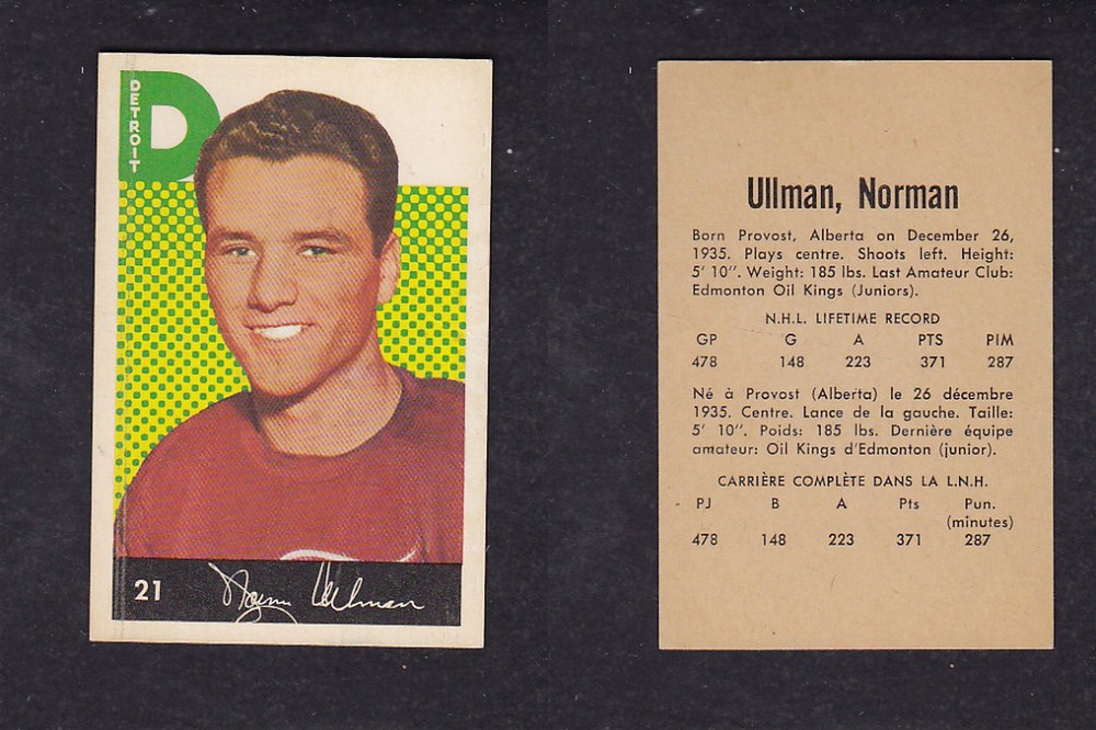 1962-63 PARKHURST HOCKEY CARD #21 N. ULLMAN photo