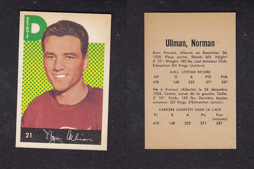 1962-63 PARKHURST HOCKEY CARD #21 N. ULLMAN photo