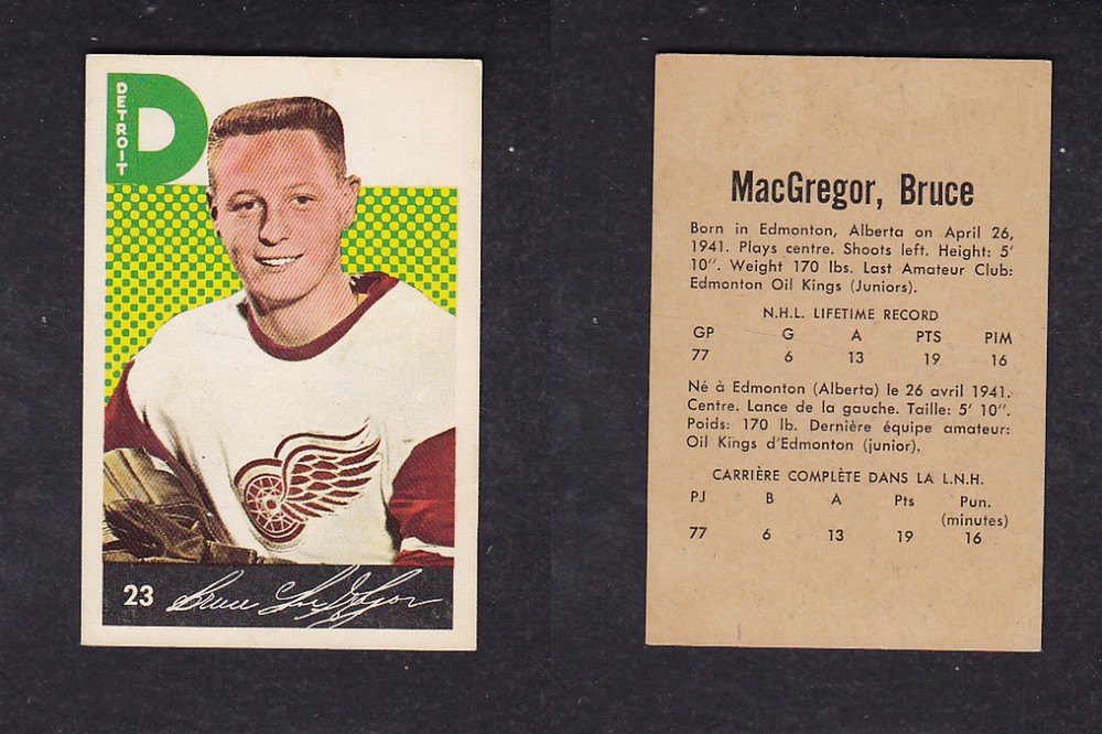 1962-63 PARKHURST HOCKEY CARD #23 B. MacGREGOR photo