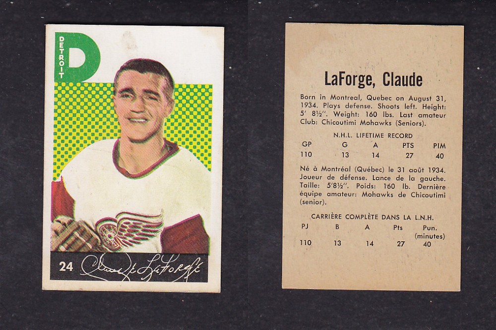 1962-63 PARKHURST HOCKEY CARD #24 C. LAFORGE photo