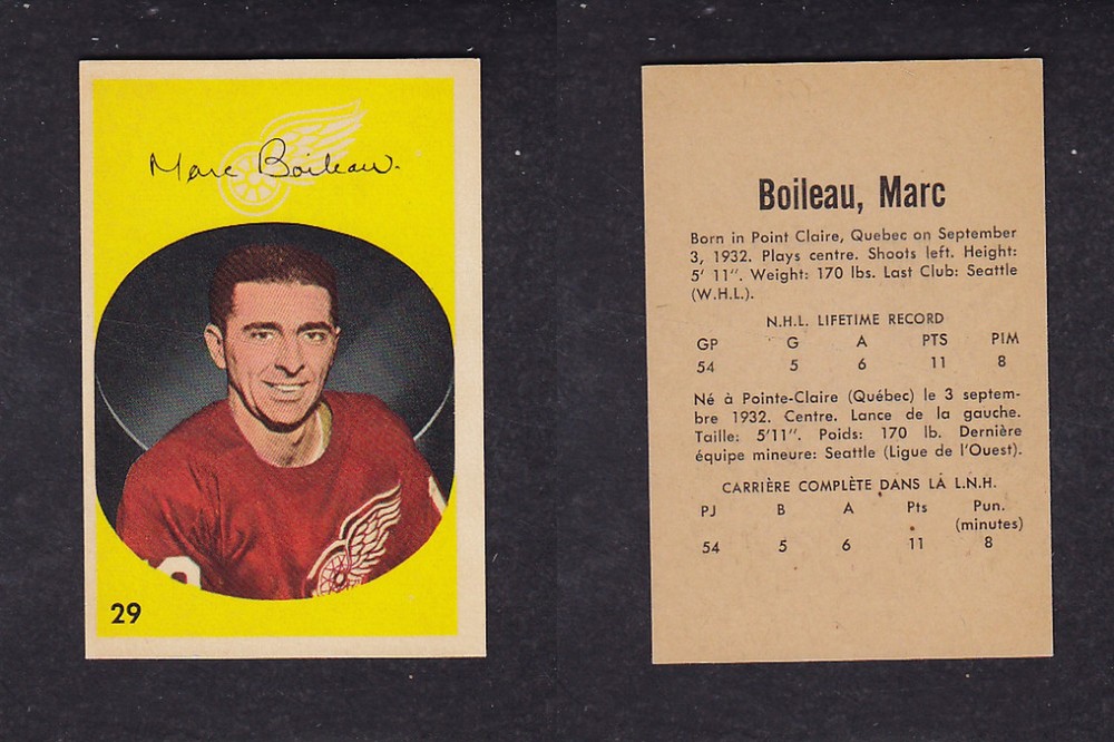 1962-63 PARKHURST HOCKEY CARD #29 M. BOILEAU photo