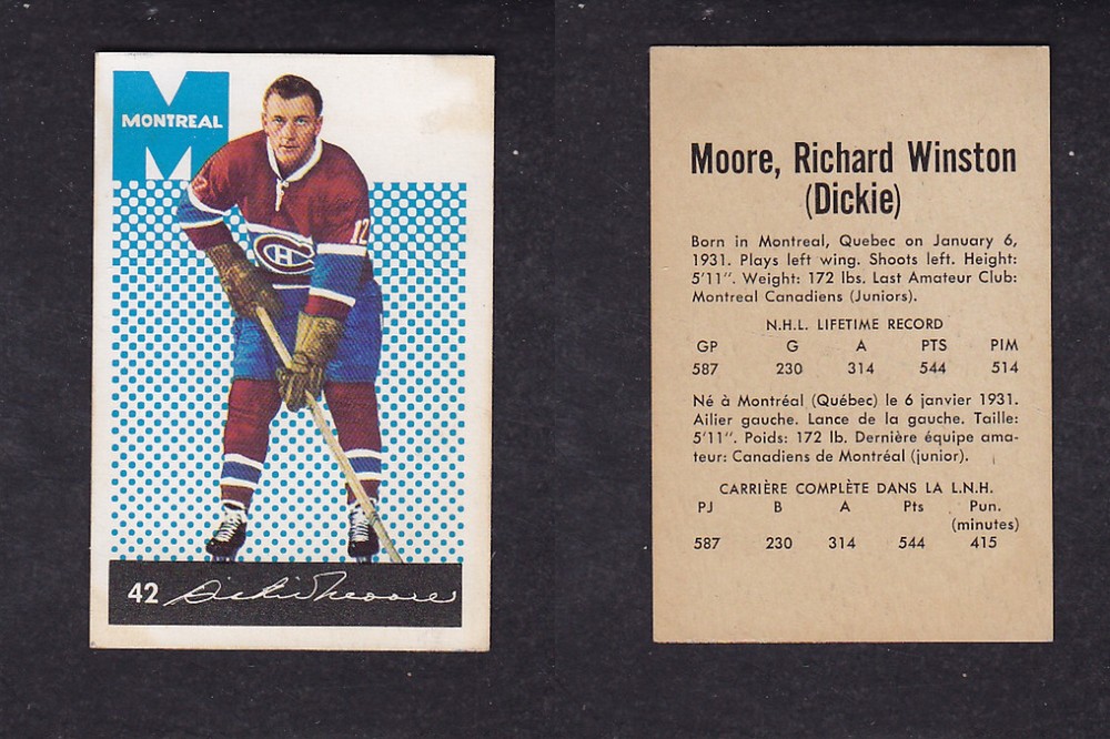 1962-63 PARKHURST HOCKEY CARD #42 R. MOORE photo