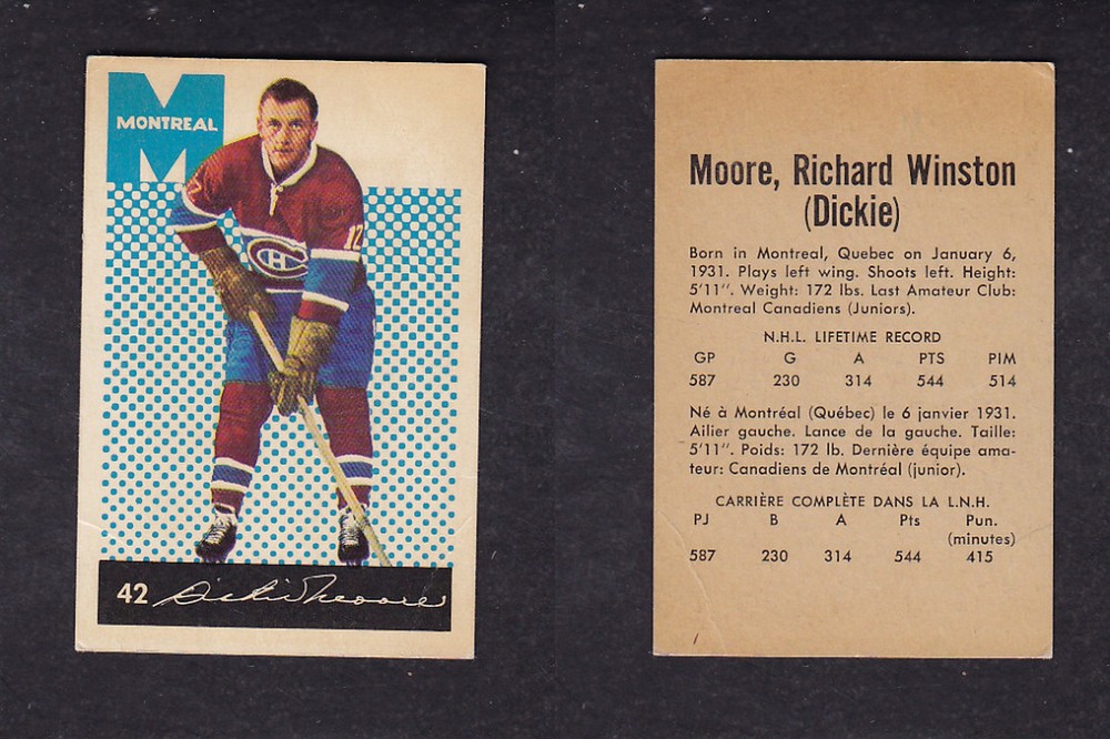 1962-63 PARKHURST HOCKEY CARD #42 R. MOORE photo