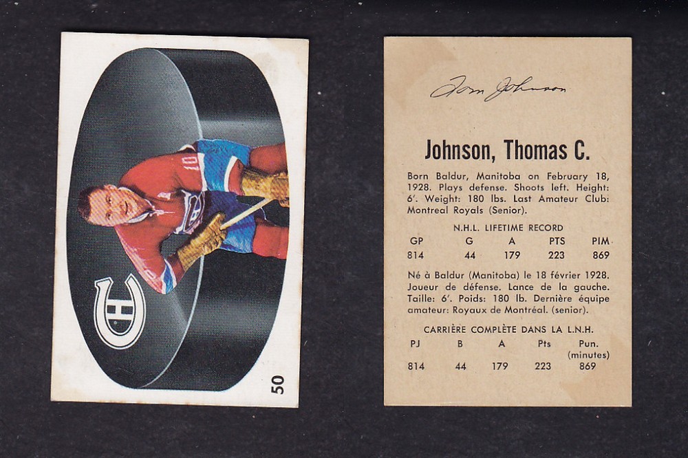 1962-63 PARKHURST HOCKEY CARD #50 T. JOHNSON photo