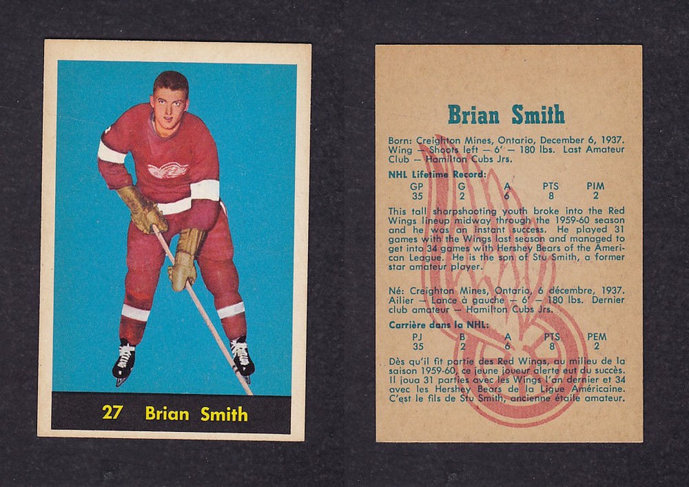 1960-61 PARKHURST HOCKEY CARD #27 B. SMITH photo