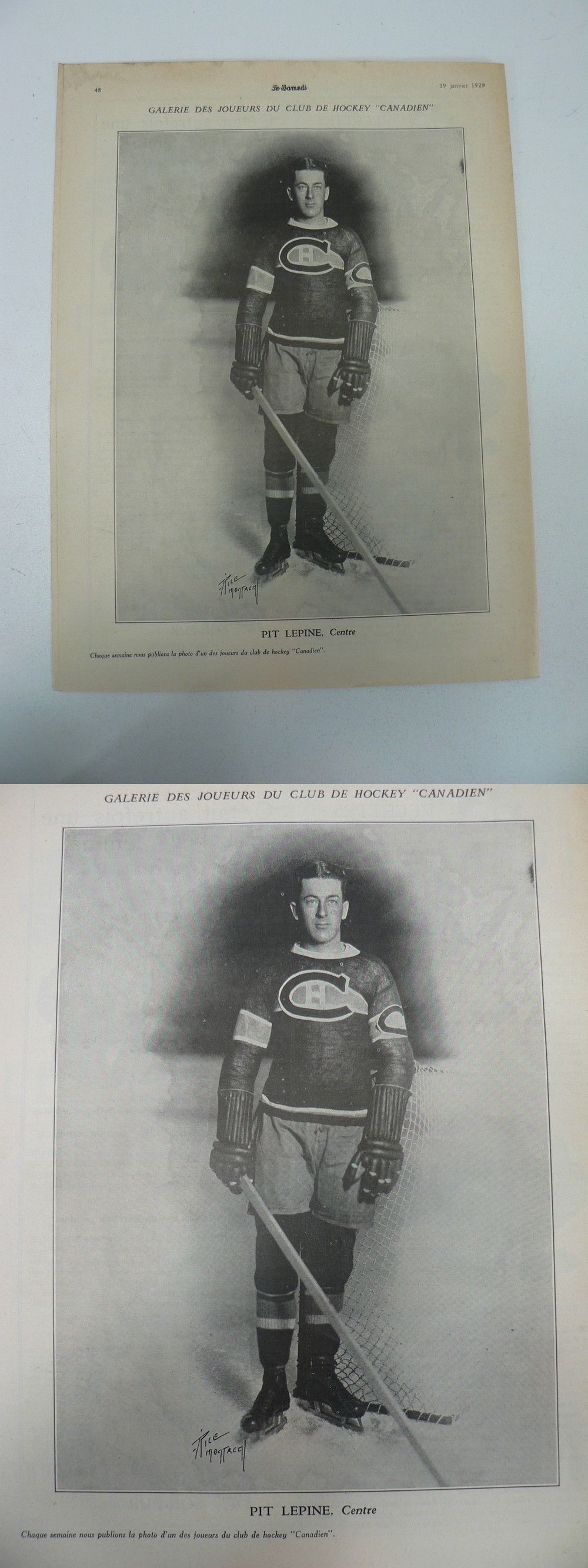 1928-29 LE SAMEDI MONTREAL CANADIENS NHL PHOTO P. LEPINE photo