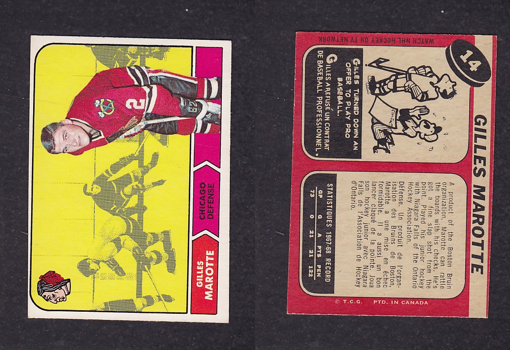 1968-69 O-PEE-CHEE HOCKEY CARD #14 G. MARCOTTE photo