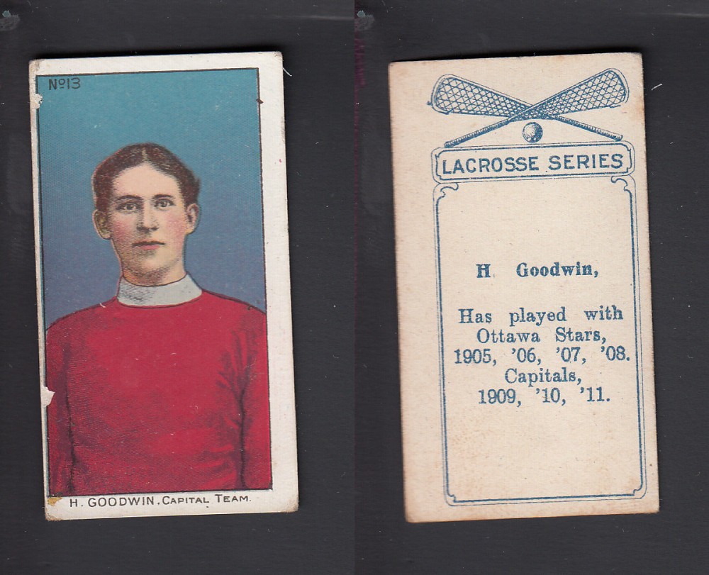 1910-11 C59 IMPERIAL TOBACCO LACROSSE CARD #13 H. GOODWIN photo