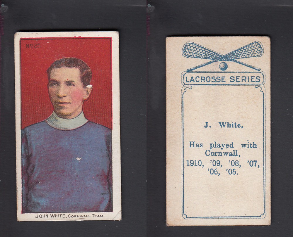 1910-11 C59 IMPERIAL TOBACCO LACROSSE CARD #25 J. WHITE photo