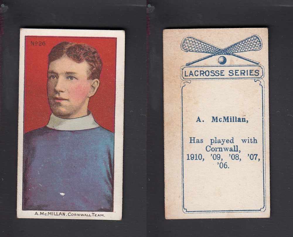 1910-11 C59 IMPERIAL TOBACCO LACROSSE CARD #26 A. McMILLAN photo