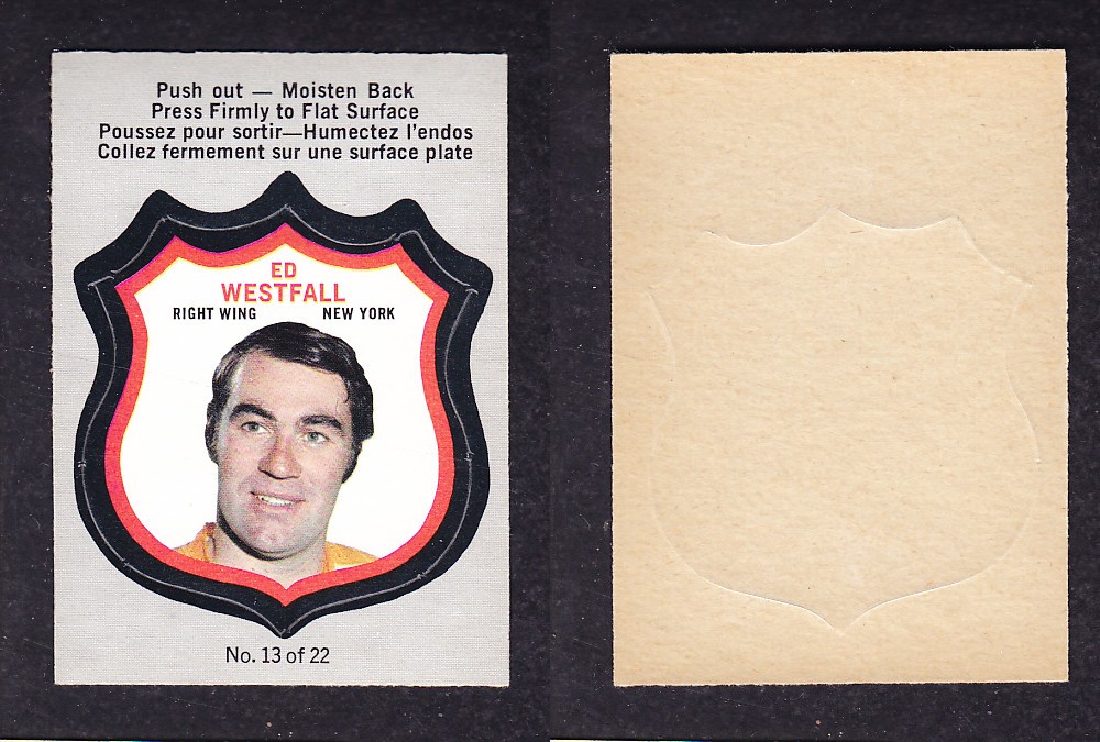 1972-73 O-PEE-CHEE PLAYER CRESTS #13 E. WESTFALL photo