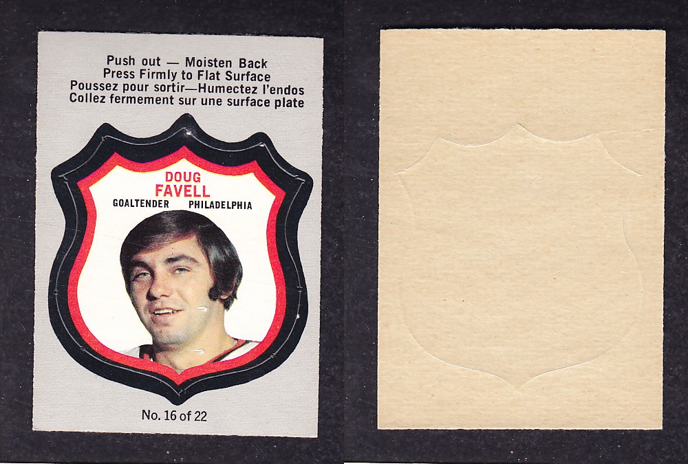 1972-73 O-PEE-CHEE PLAYER CRESTS #16 D. FAVELL photo