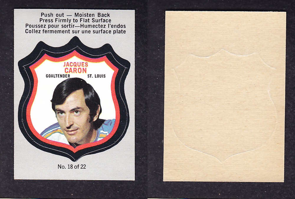 1972-73 O-PEE-CHEE PLAYER CRESTS #18 J. CARON photo