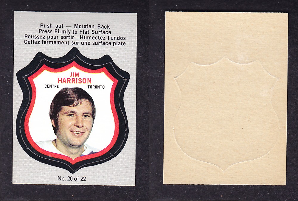 1972-73 O-PEE-CHEE PLAYER CRESTS #20 J. HARRISON photo