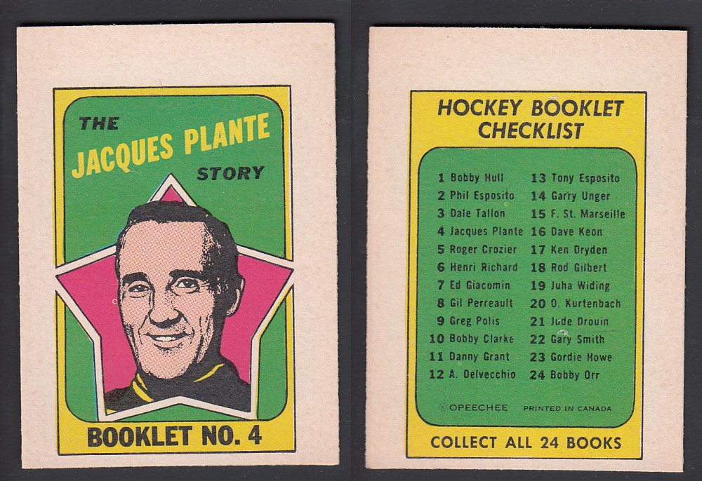 1971-72 O-PEE-CHEE STORY BOOKLET ENGLISH #4 J. PLANTE photo