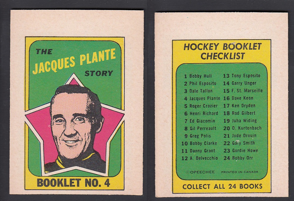 1971-72 O-PEE-CHEE STORY BOOKLET ENGLISH #4 J. PLANTE photo