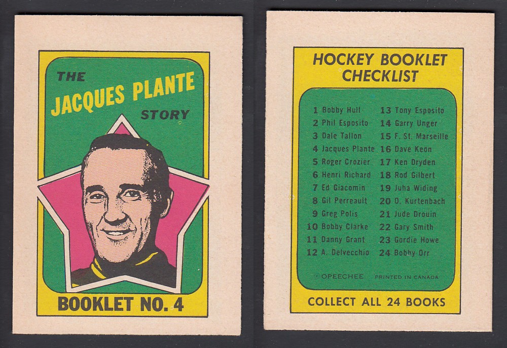 1971-72 O-PEE-CHEE STORY BOOKLET ENGLISH #4 J. PLANTE photo