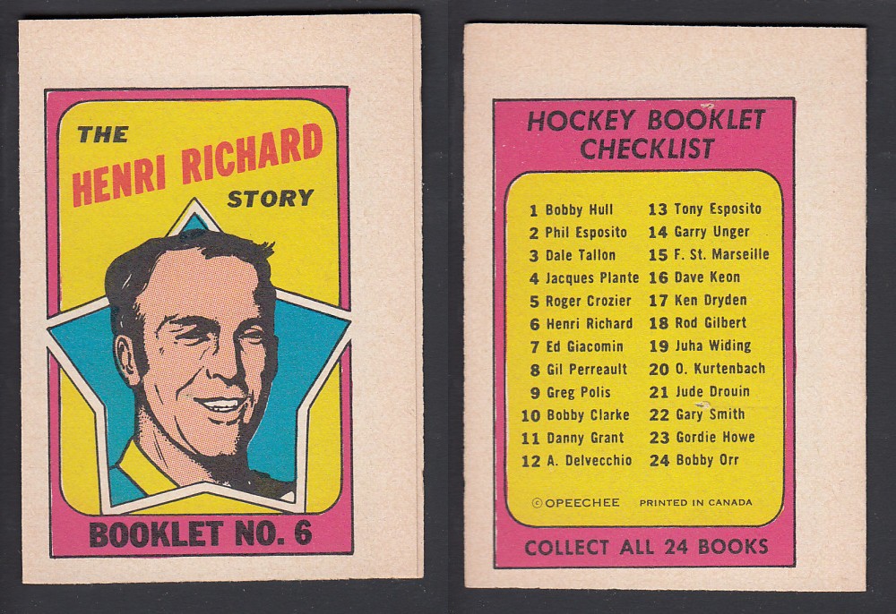 1971-72 O-PEE-CHEE STORY BOOKLET ENGLISH #6 H. RICHARD photo