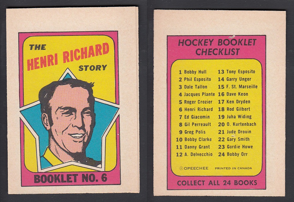 1971-72 O-PEE-CHEE STORY BOOKLET ENGLISH #6 H. RICHARD photo