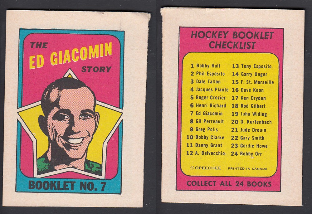 1971-72 O-PEE-CHEE STORY BOOKLET ENGLISH #7 E. GIACOMIN photo