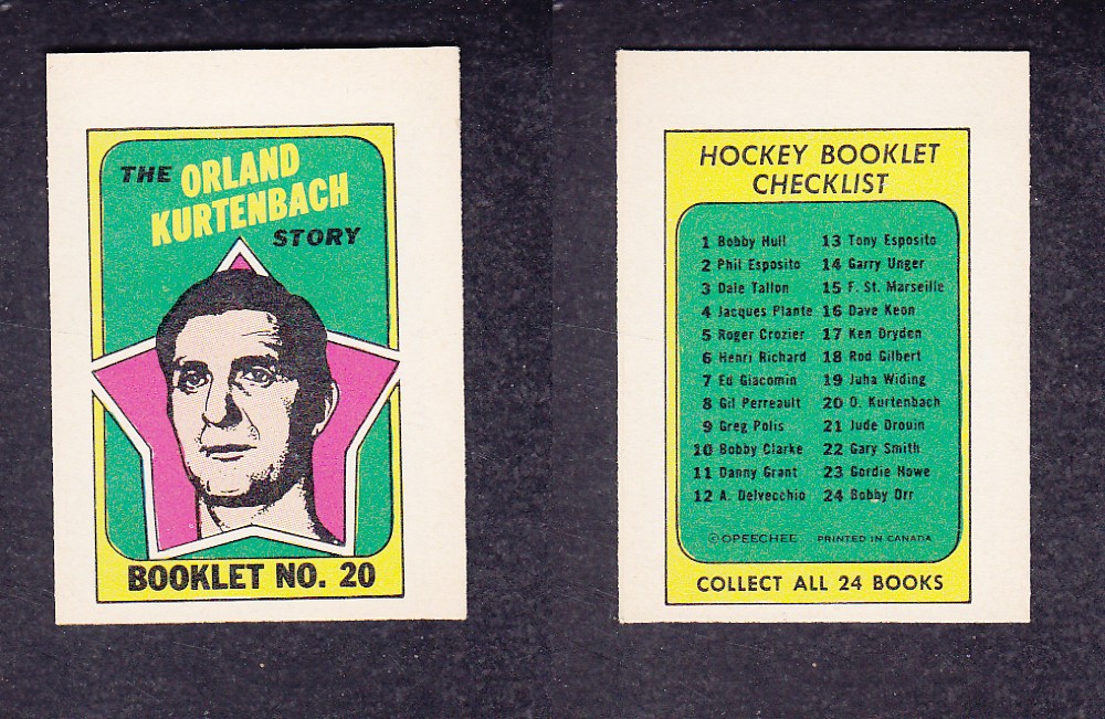 1971-72 O-PEE-CHEE STORY BOOKLET ENGLISH #20 O. KURTENBACH photo