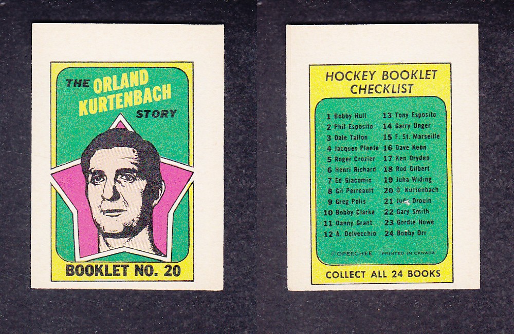 1971-72 O-PEE-CHEE STORY BOOKLET ENGLISH #20 O. KURTENBACH photo