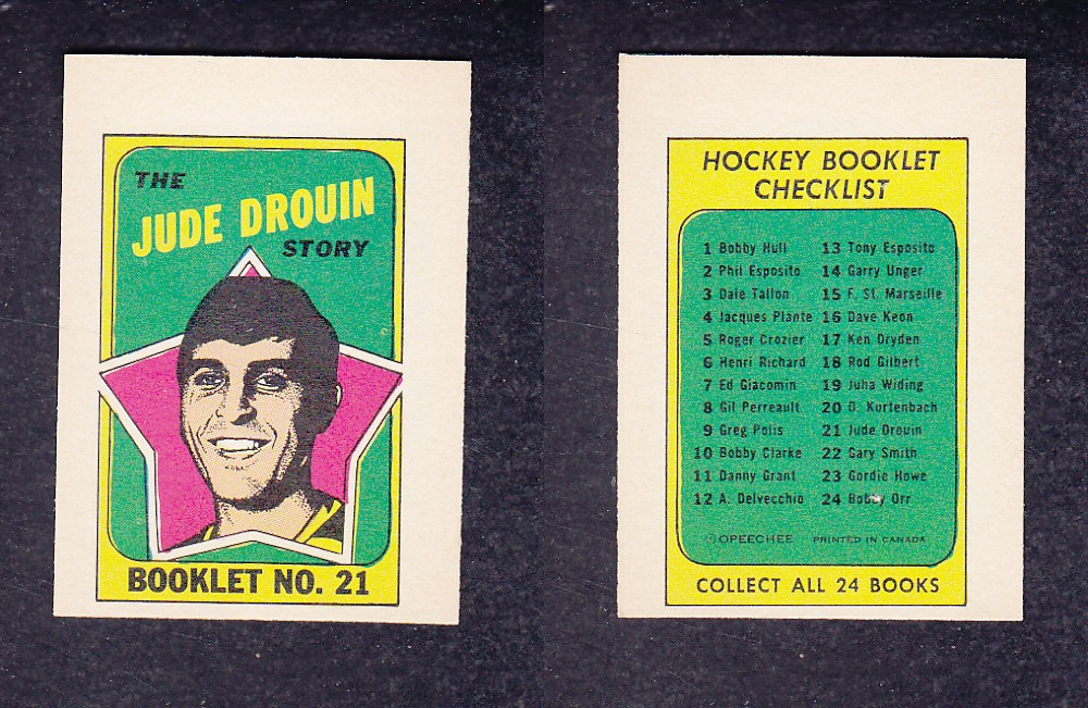 1971-72 O-PEE-CHEE STORY BOOKLET ENGLISH #21 J. DROUIN photo