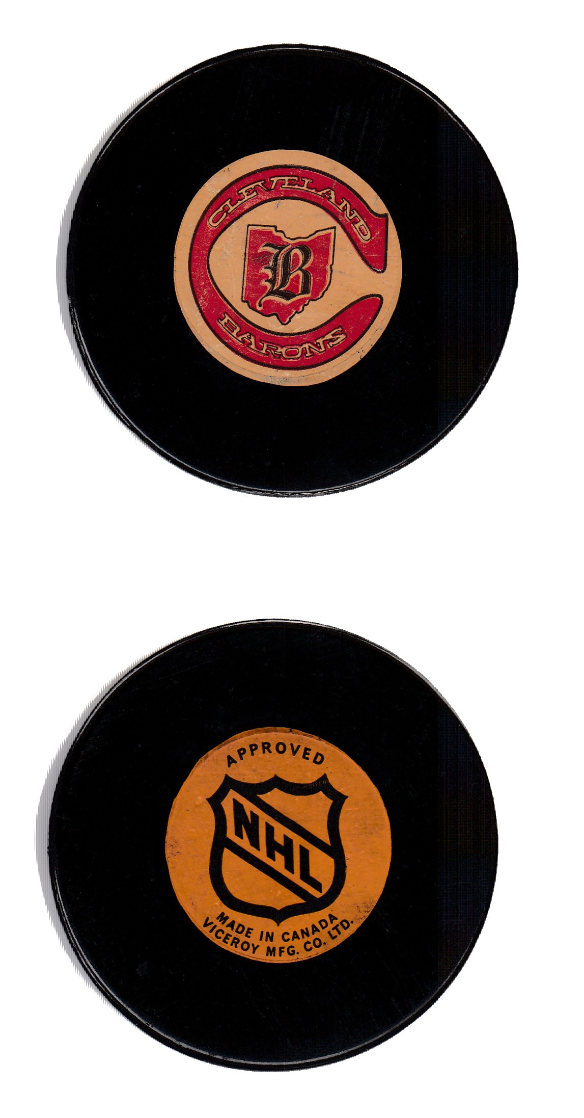 1975-83 VICEROY CLEVELAND BARONS GAME PUCK photo
