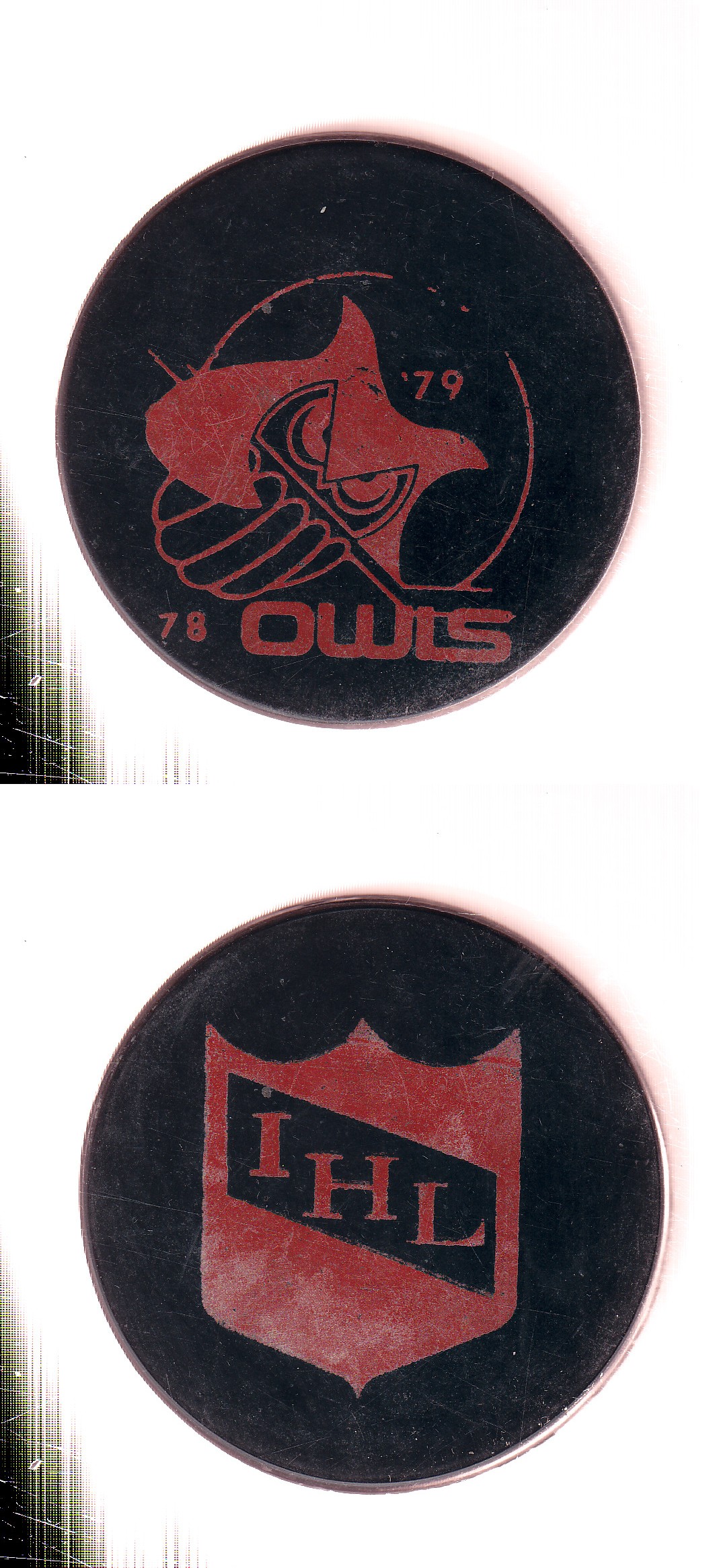 1978-79 VICEROY GRAND RAPIDS OWLS GAME PUCK photo
