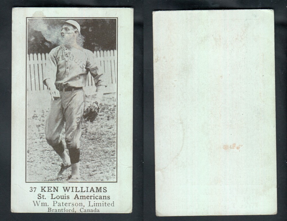 1922 WILLIAM PATERSON BASEBALL CARD #37 K. WILLIAMS photo