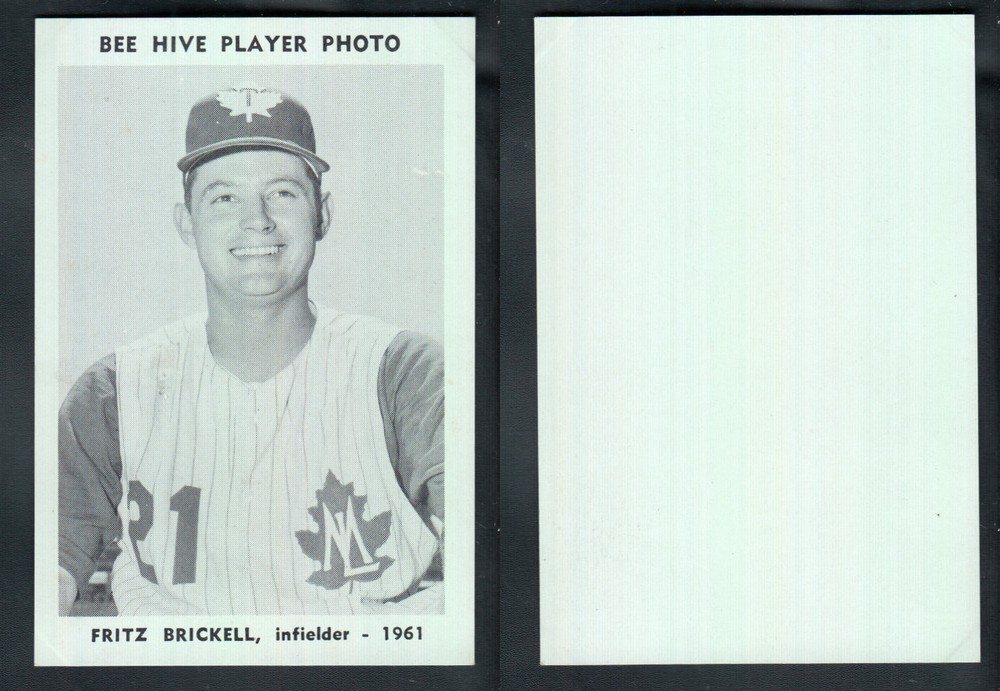 1961 BEEHIVE TORONTO MAPLE LEAFS BASEBALL CARD F. BRICKELL photo