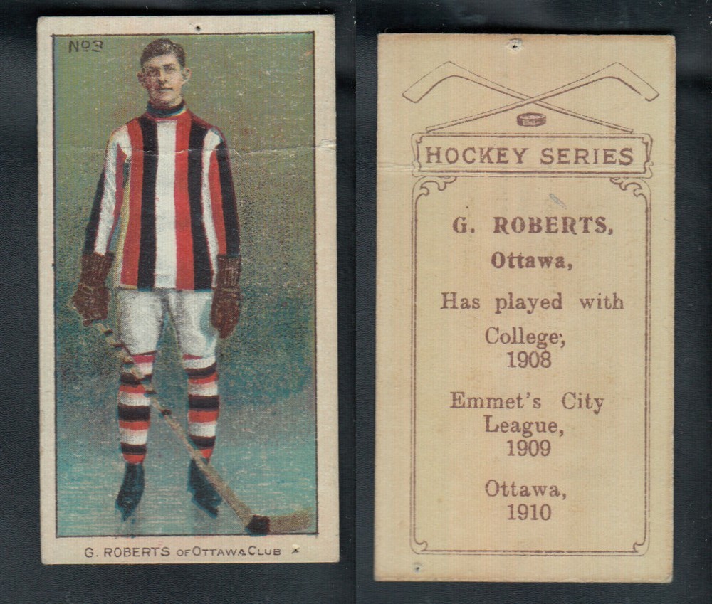 1910-11 C56 IMPERIAL TOBACCO HOCKEY CARD #3 G. ROBERTS photo