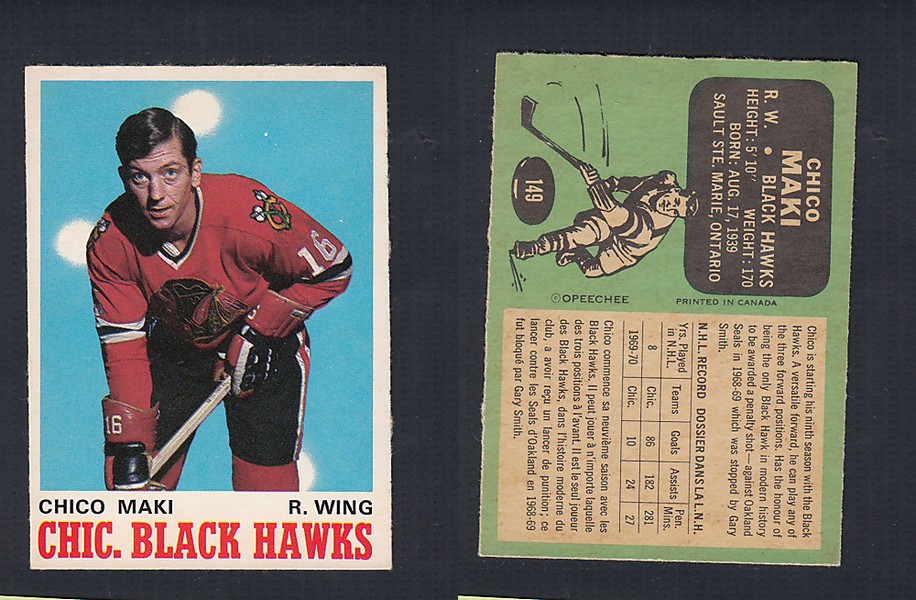 1970-71 O-PEE-CHEE HOCKEY CARD  #149 C. MAKI photo