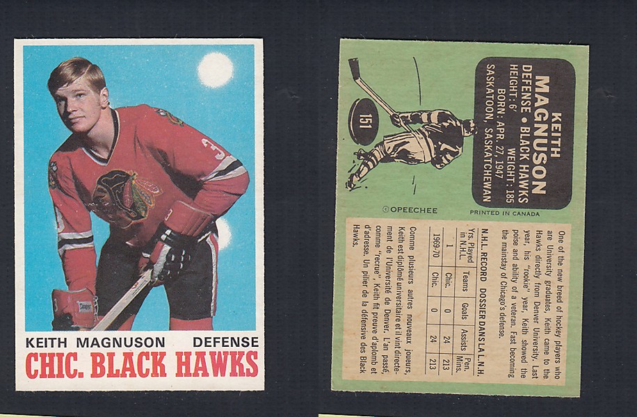 1970-71 O-PEE-CHEE HOCKEY CARD  #151 K. MAGNUSON photo