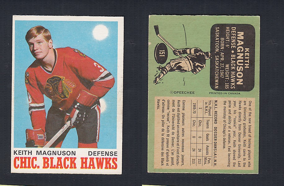 1970-71 O-PEE-CHEE HOCKEY CARD  #151 K. MAGNUSON photo