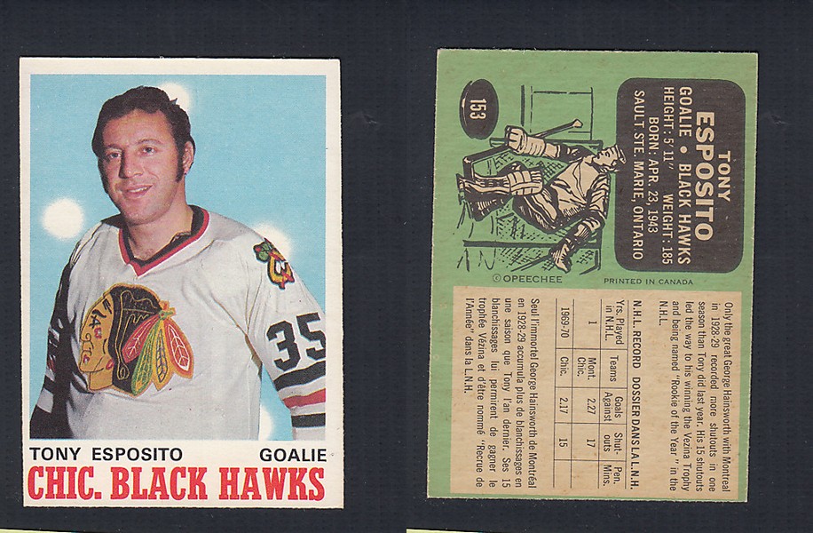 1970-71 O-PEE-CHEE HOCKEY CARD  #153 T. ESPOSITO photo