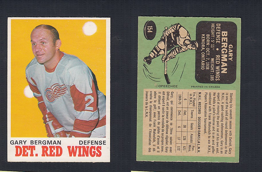 1970-71 O-PEE-CHEE HOCKEY CARD  #154 G. BERGMAN photo