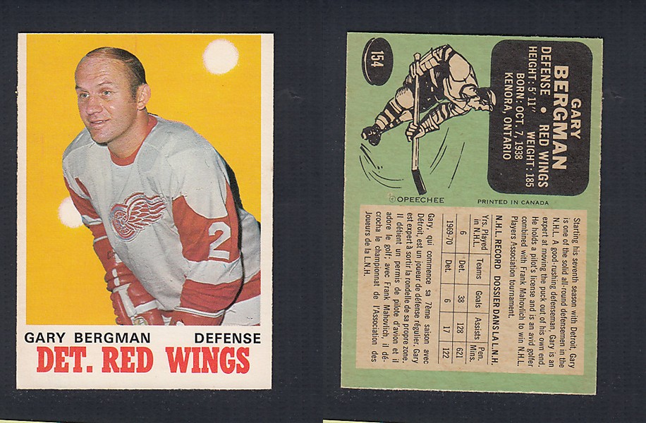 1970-71 O-PEE-CHEE HOCKEY CARD  #154 G. BERGMAN photo