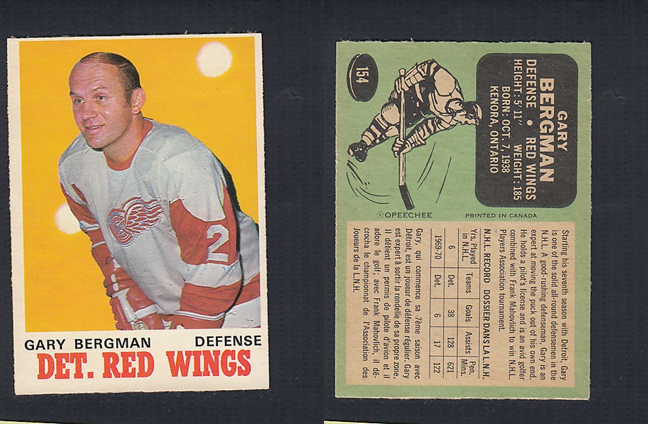 1970-71 O-PEE-CHEE HOCKEY CARD  #154 G. BERGMAN photo