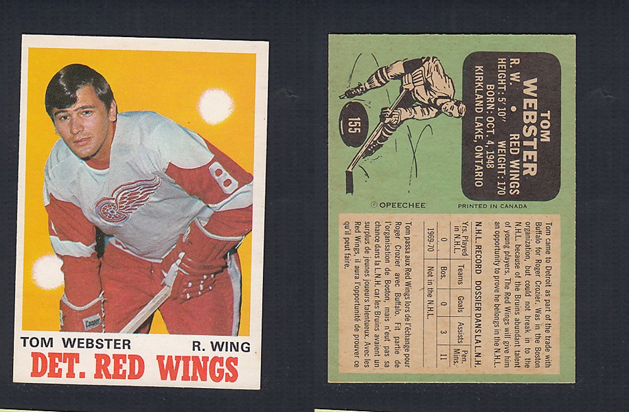 1970-71 O-PEE-CHEE HOCKEY CARD  #155 T. WEBSTER photo