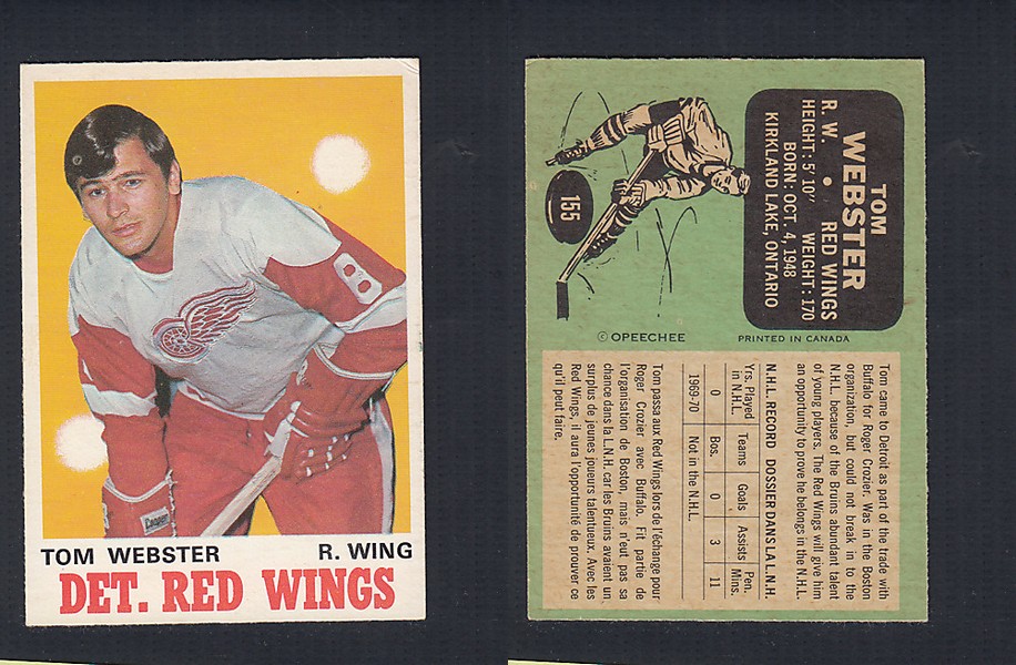 1970-71 O-PEE-CHEE HOCKEY CARD  #155 T. WEBSTER photo