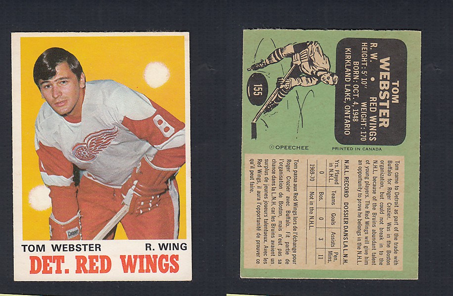 1970-71 O-PEE-CHEE HOCKEY CARD  #155 T. WEBSTER photo