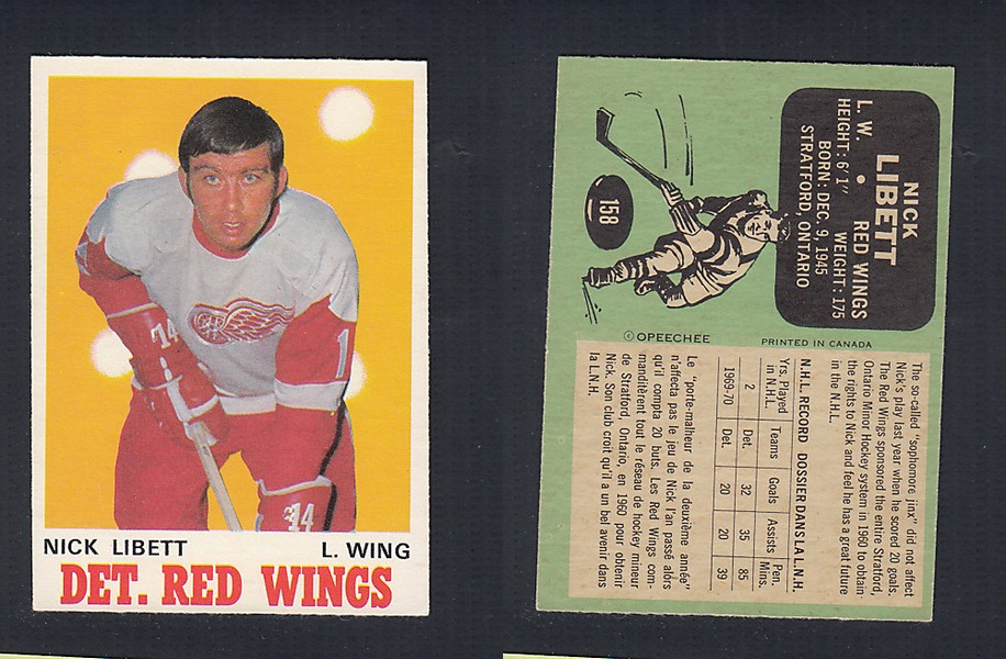 1970-71 O-PEE-CHEE HOCKEY CARD  #158 N. LIBETT photo