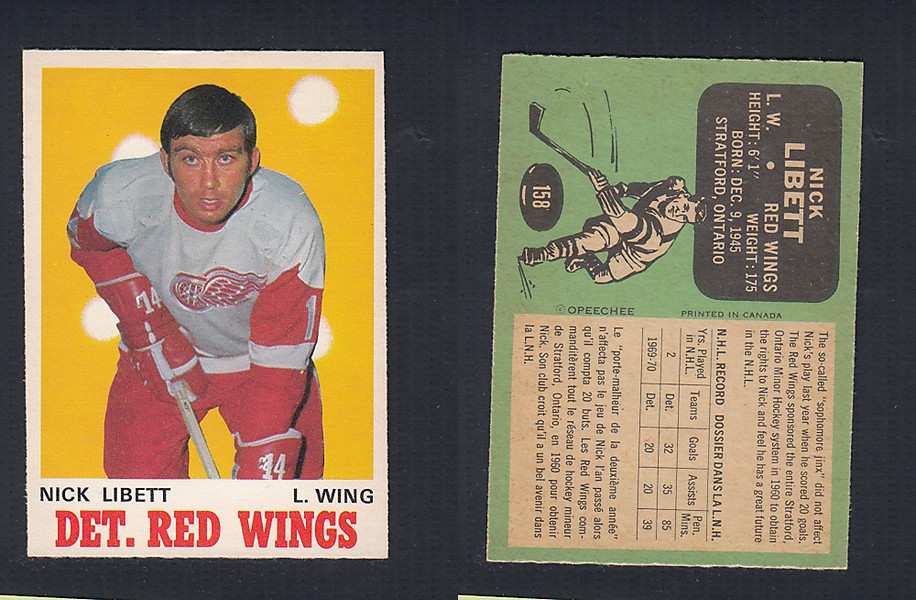 1970-71 O-PEE-CHEE HOCKEY CARD  #158 N. LIBETT photo