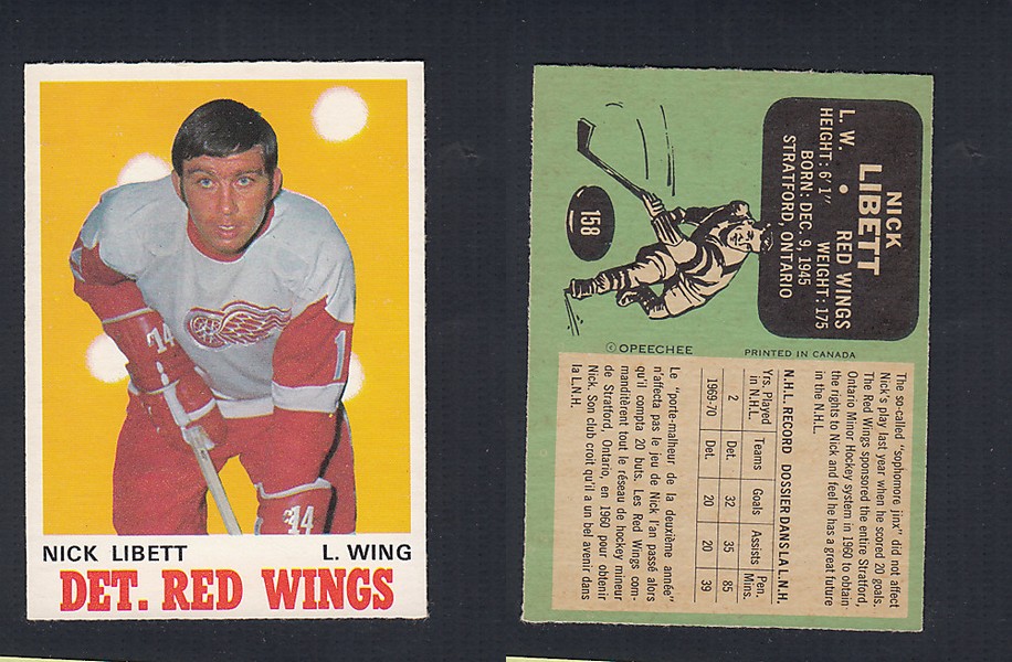 1970-71 O-PEE-CHEE HOCKEY CARD  #158 N. LIBETT photo